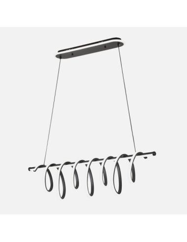 Colgante Premium Negro 157w 3000-4000-6000k 13884lm C/luz Ambiente Remoto Y Reg.intensidad Regx90x26cm