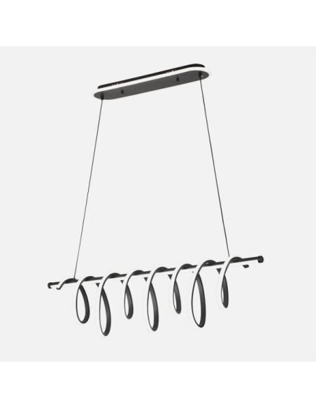 Colgante Premium Negro 157w 3000-4000-6000k 13884lm C/luz Ambiente Remoto Y Reg.intensidad Regx90x26cm