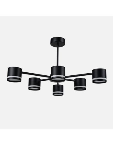 Lampara Ortiga 6 X Gx53 Negra 54w 4800lm Bombillas Incluidas 30x59x56cm