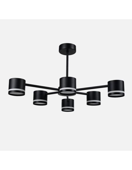 Lampara Ortiga 6 X Gx53 Negra 54w 4800lm Bombillas Incluidas 30x59x56cm