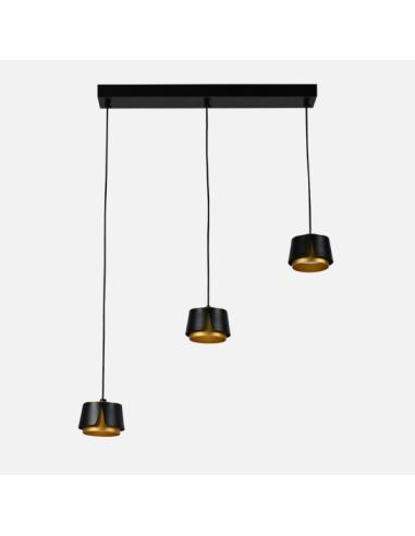 Regleta Domenica 3 X Gx53 Negro/oro 27w 4000k 2400lm Bombillas Incluidas 100x56x10cm
