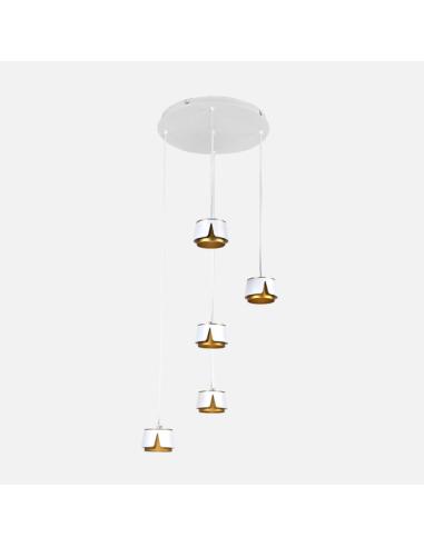 Plafon Domenica 5 X Gx53 Blanco/oro 45w 4000k 4000lm Bombillas Incluidas Regx38x38cm
