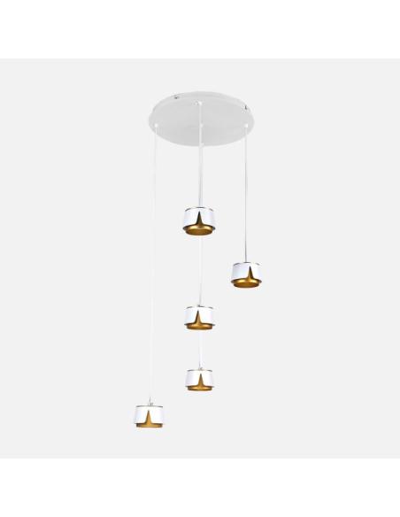 Plafon Domenica 5 X Gx53 Blanco/oro 45w 4000k 4000lm Bombillas Incluidas Regx38x38cm