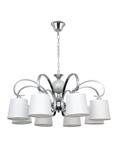 Lampara Concordia 8xe14 Cromo Pantalla Blanca  50-70x78d
