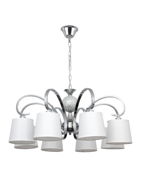 Lampara Concordia 8xe14 Cromo Pantalla Blanca  50-70x78d